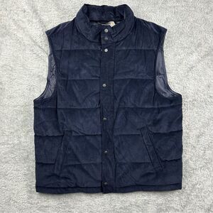 NWT Banana Republic Navy Corduroy Puffer Vest Mid weight Outdoors Full Zip XL